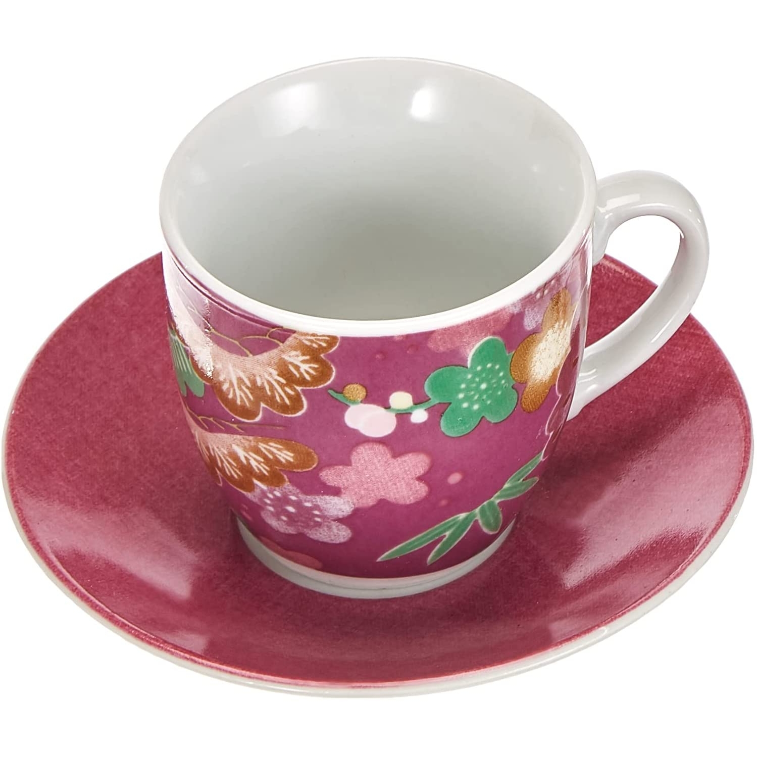 Kimono Set 6 Tasses À Café Avec Soucoupe, Porcelaine, Multicolore Excelsa